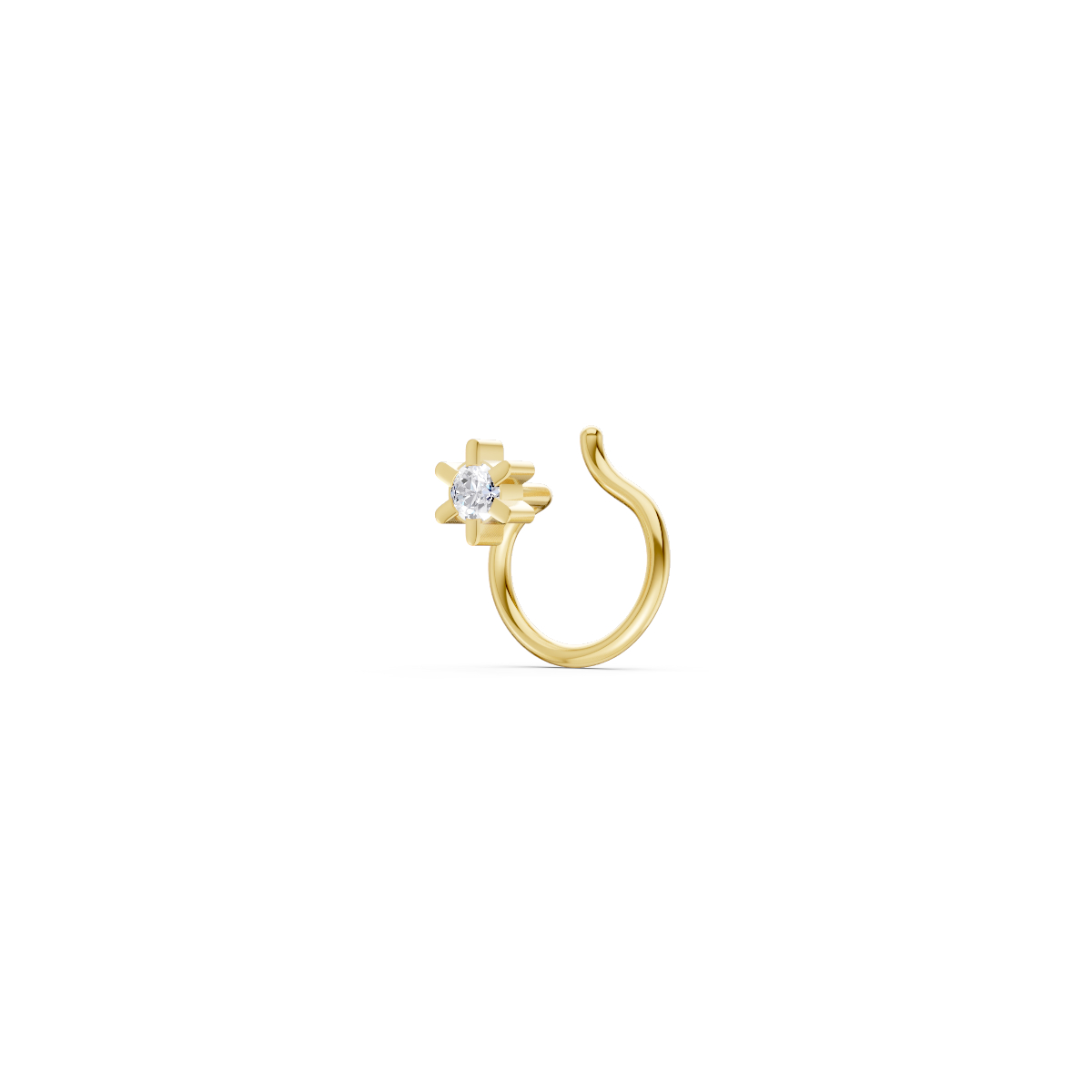 Solitaire Bloom Nose Pin view 2